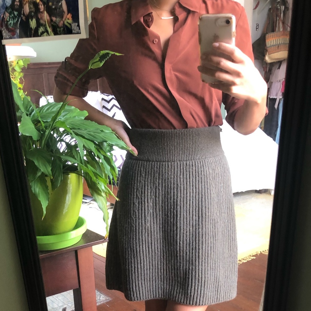 Fendi camel-hair dark green mini-skirt